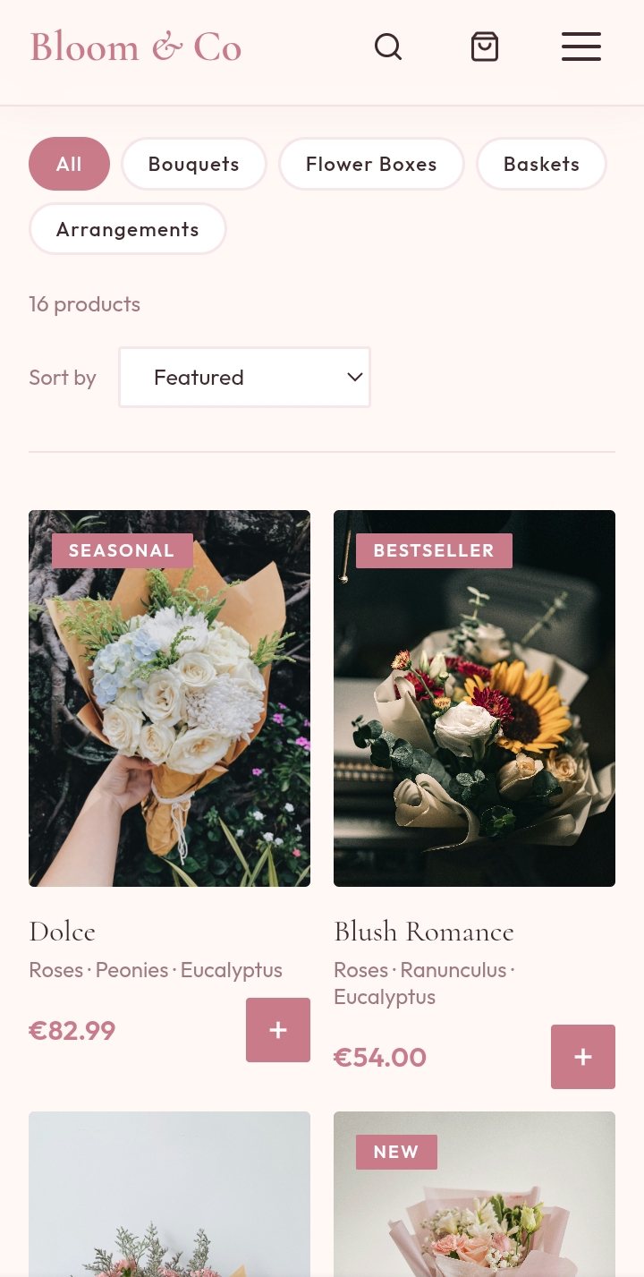 Shop page